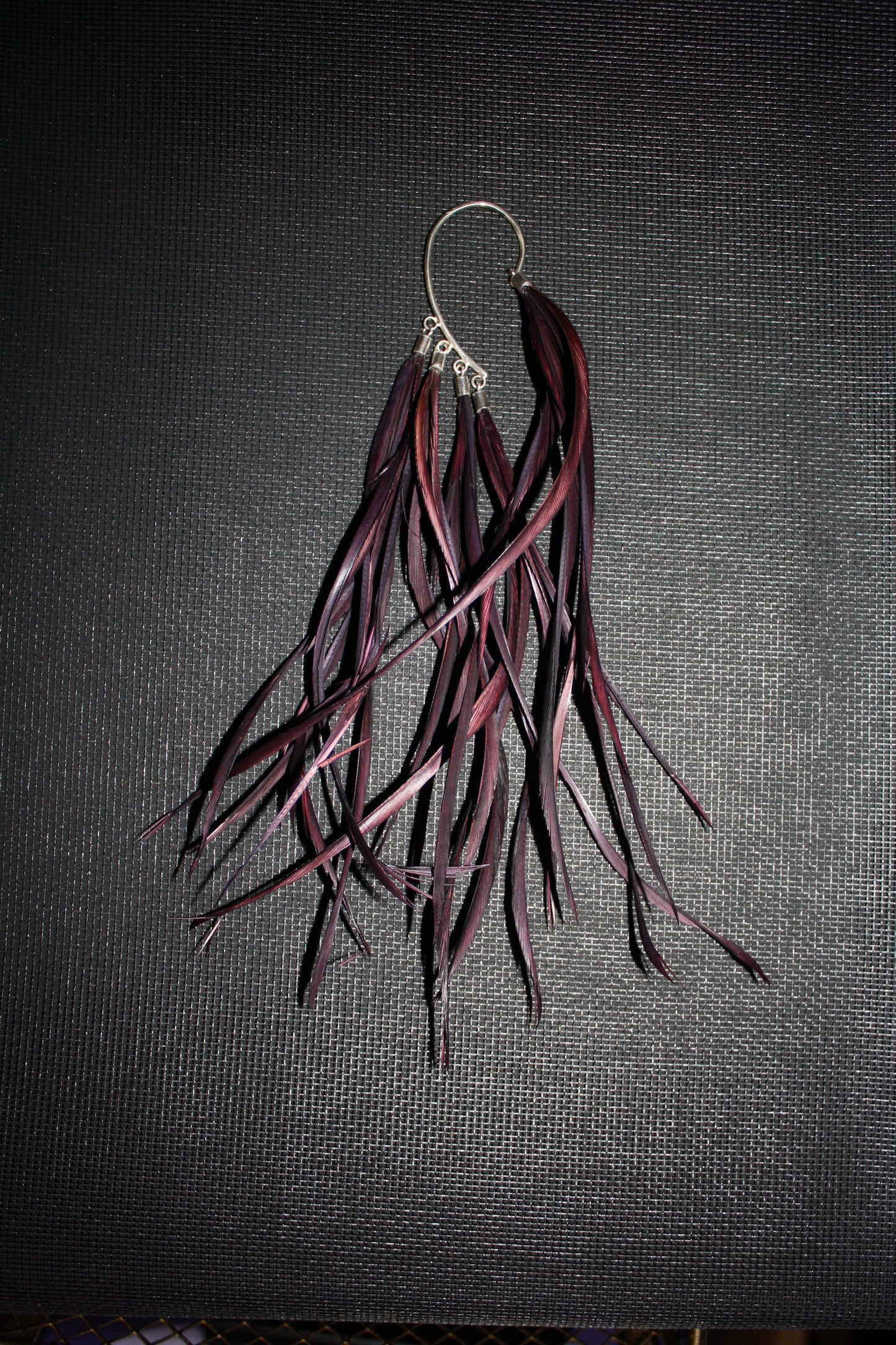 feather ear hook sterling silver no pierced ears