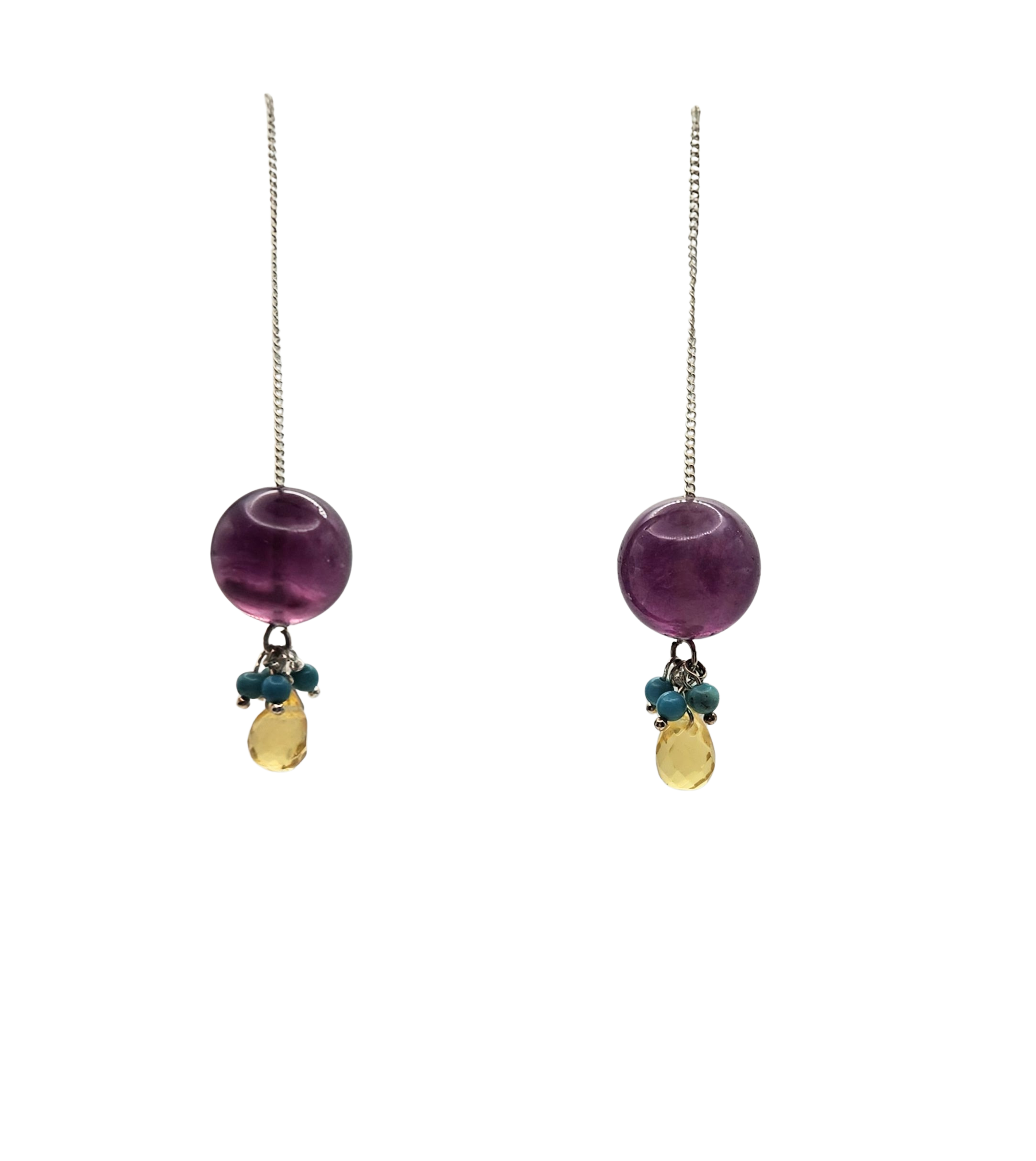 Eye Candy Drop Earrings with Semiprecious Stones