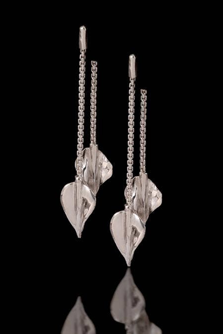 Leaves - Double Dangle Drop Leaf Earrings