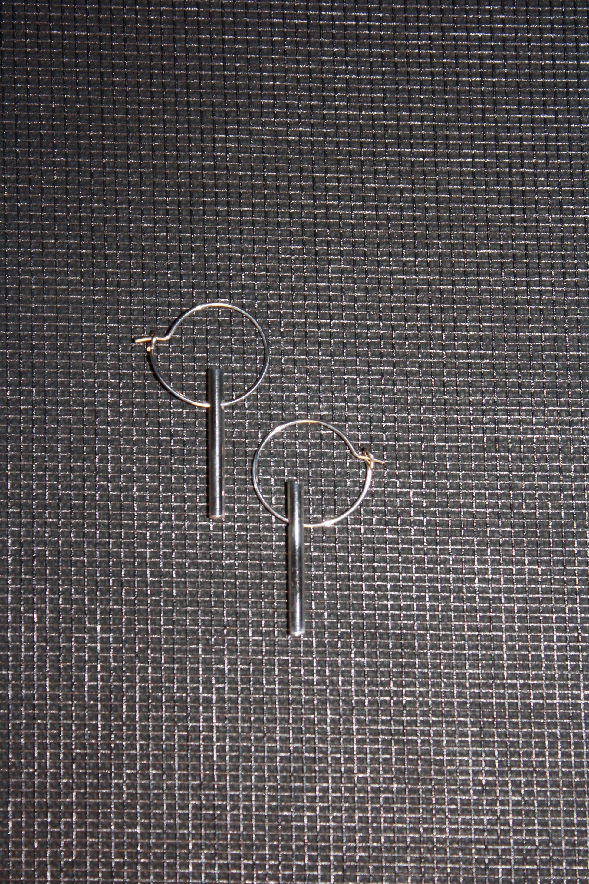 lightweight bar and hoop sterling silver earring